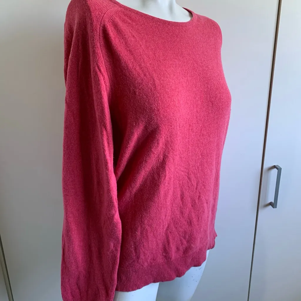 size 12 pink wool blend long sleeve pullover sweater - Image 2
