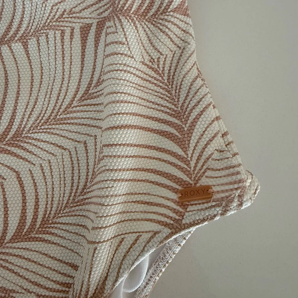 Roxy Women’s One Piece with Leaf Design in Cream and Brown - Image 2