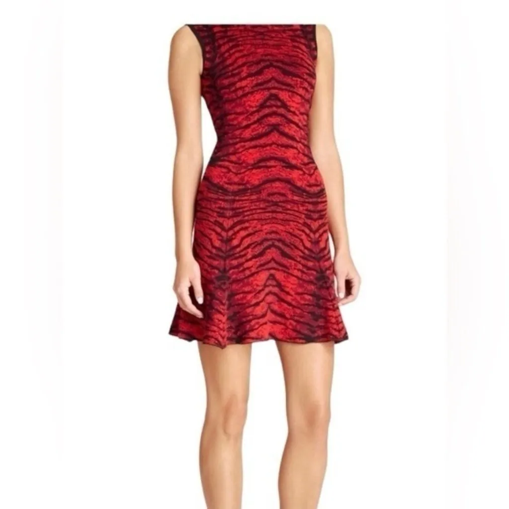 REVOLVE FAVORITE | Torn by Ronny Kobo Malu Tiger Red Black Jacquard knit Dress S - Image 2