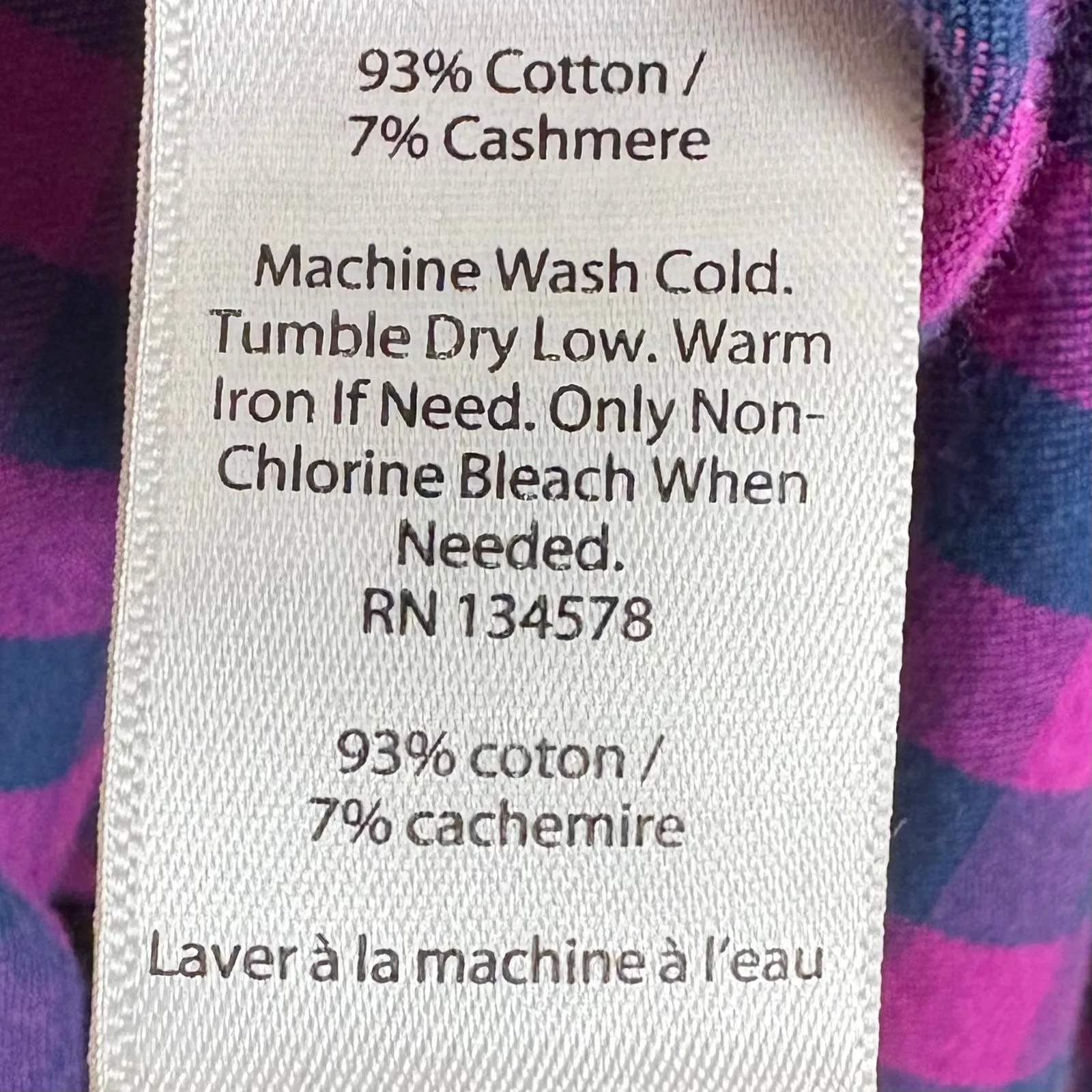 Vineyard Vines Cashmere Blend Gingham Button Down Shirt Pink Purple Pocket 0 - Image 4