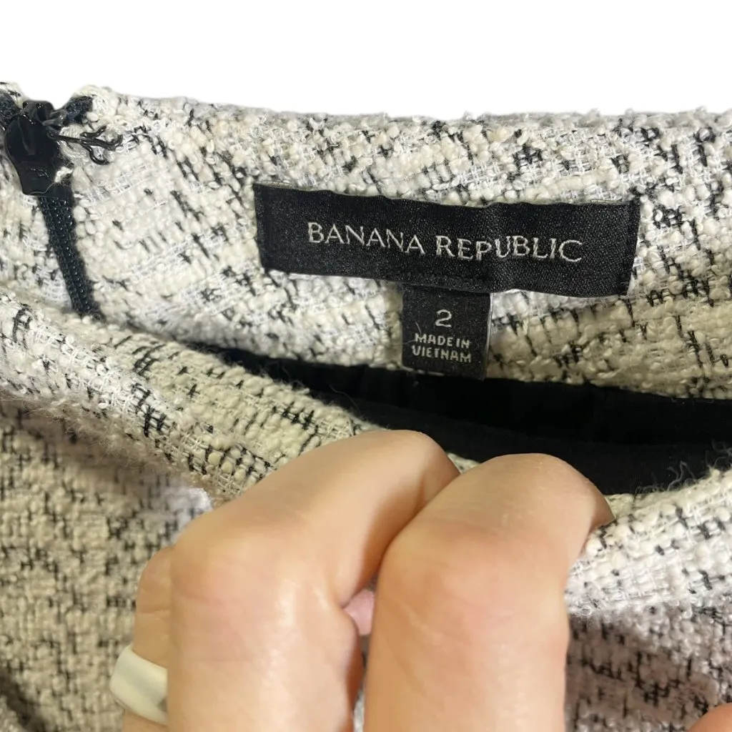 Banana Republic Tweed Short Sleeve Top & Pencil Skirt Set Black/White S/2 - Image 3