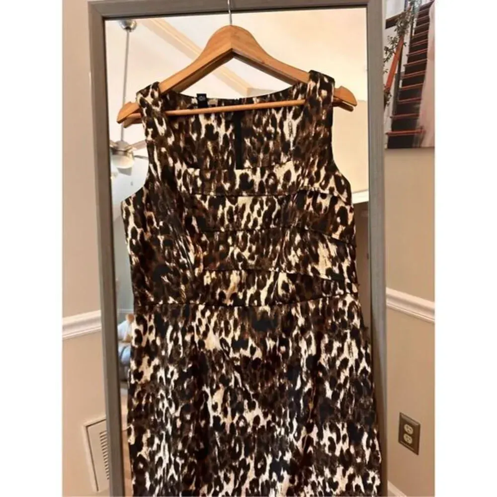 ALYX Leopard Print Sleeveless Sheath Dress‎ / Cocktail Dress Women's Size 14 Brown - Image 3