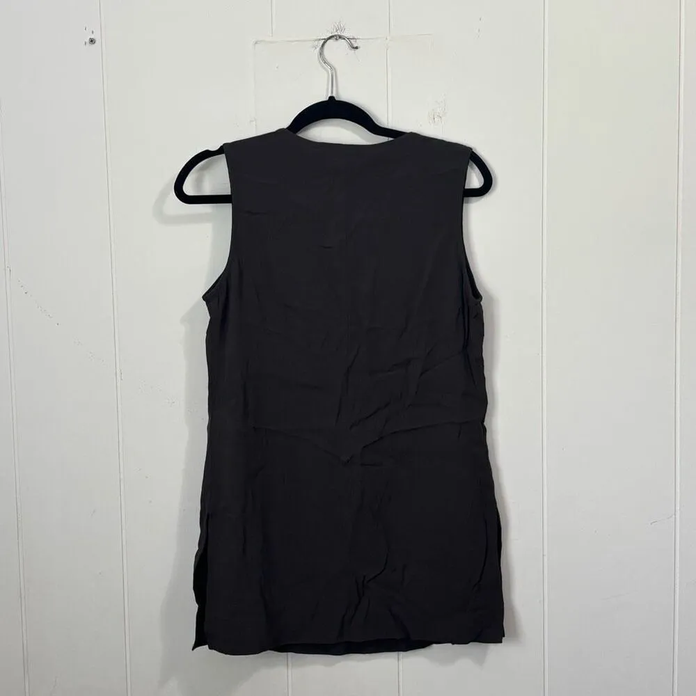 Ecru v-neck‎ tunic top mink Sleeveless Medium - Image 5