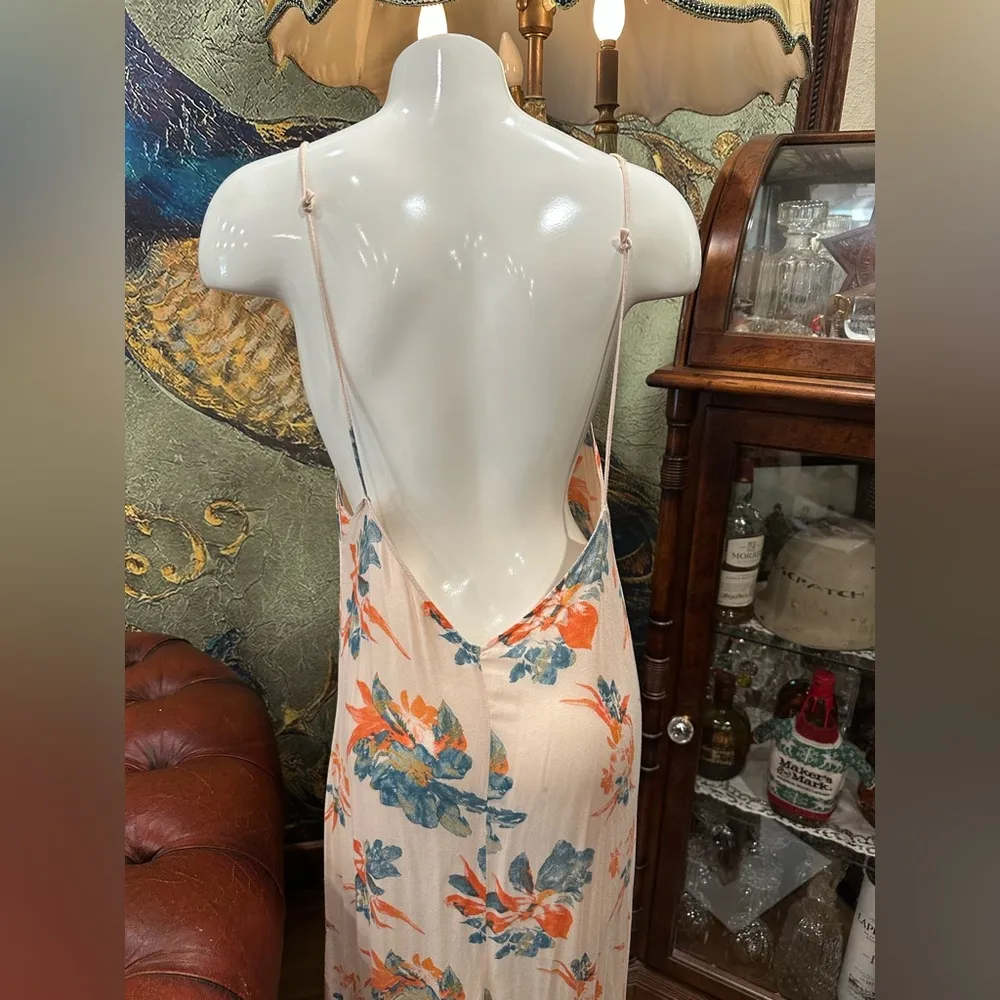 EUC Free People Cream Maxi Sundress with Spaghetti Straps and open sexy back - Image 6