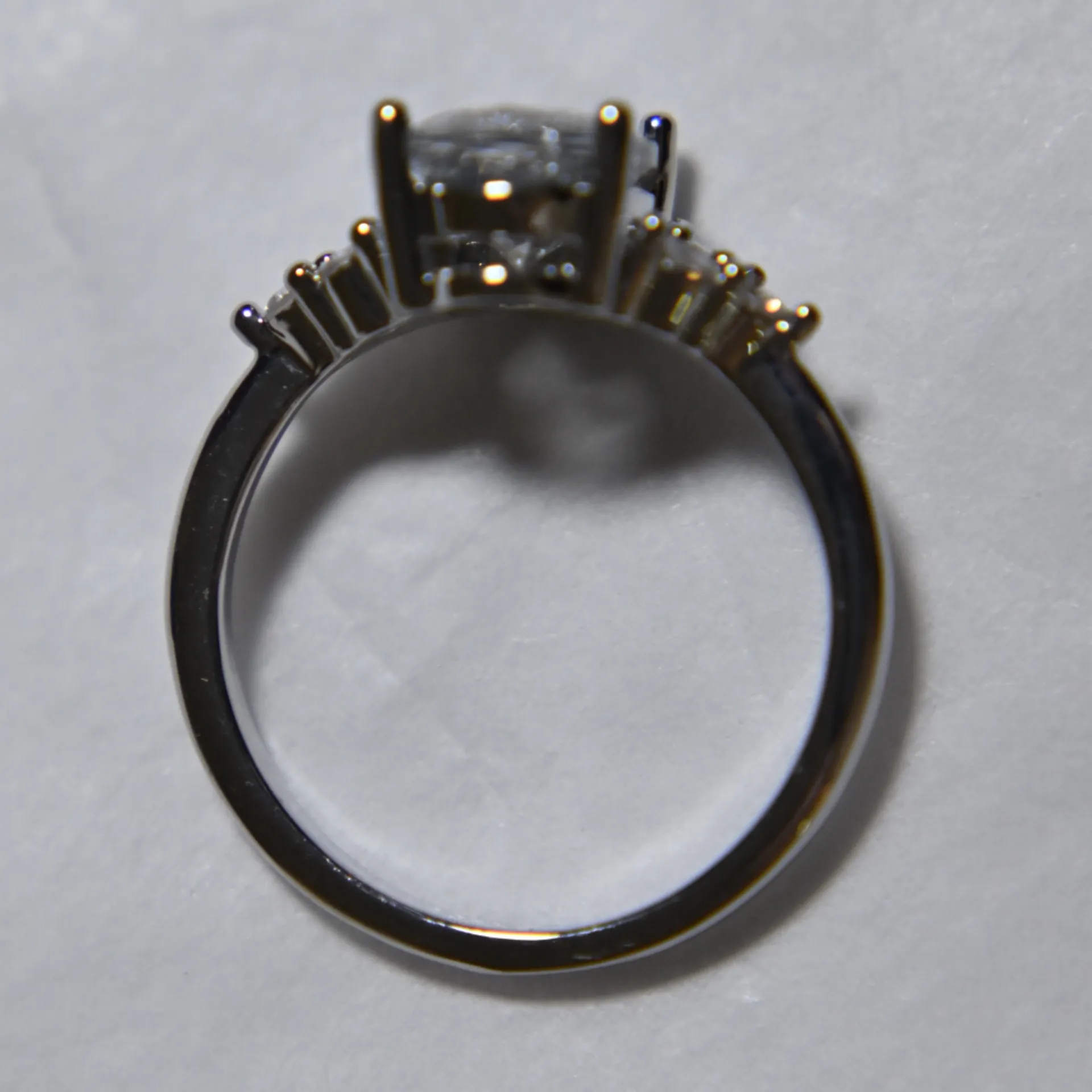 Elegant Silver Ring oval black quartz Size 6 new pretty gift - Image 5