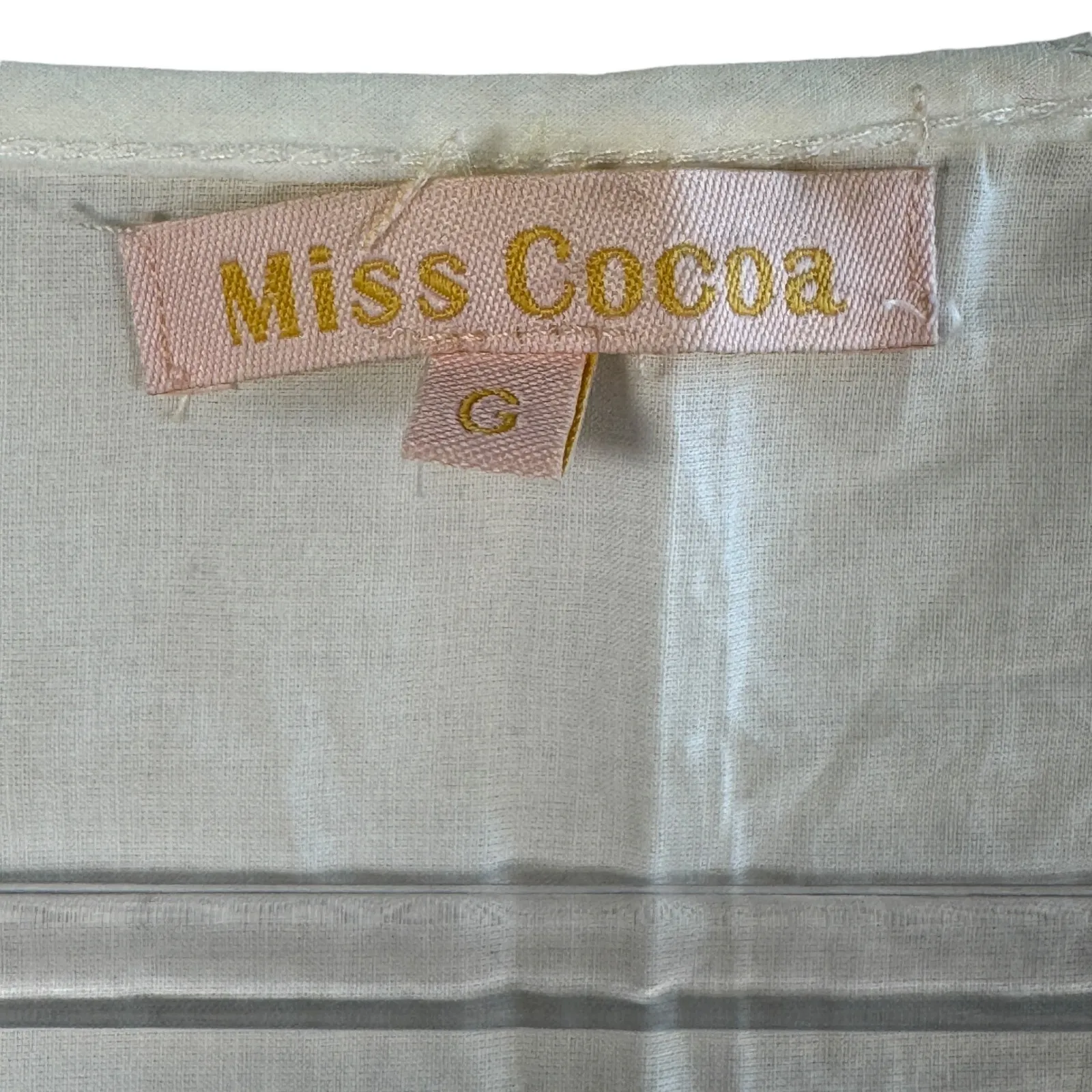 Miss Cocoa Embroidered Tank Top White Red Floral Eyelet Viscose Boho G S‎ READ - Image 3