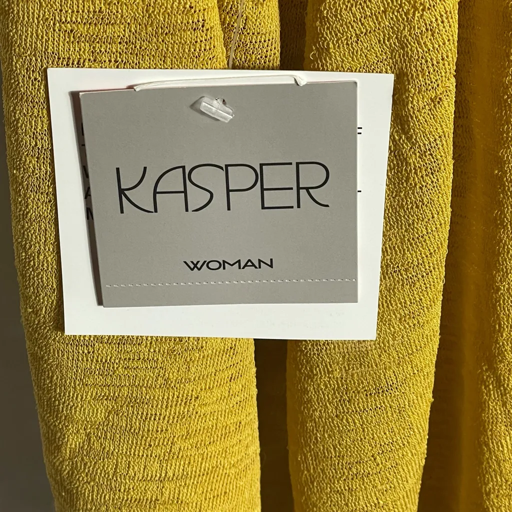 Kasper Womens Open Front Cardigan Butterscotch Yellow Lightweight 3X NWT - Image 3