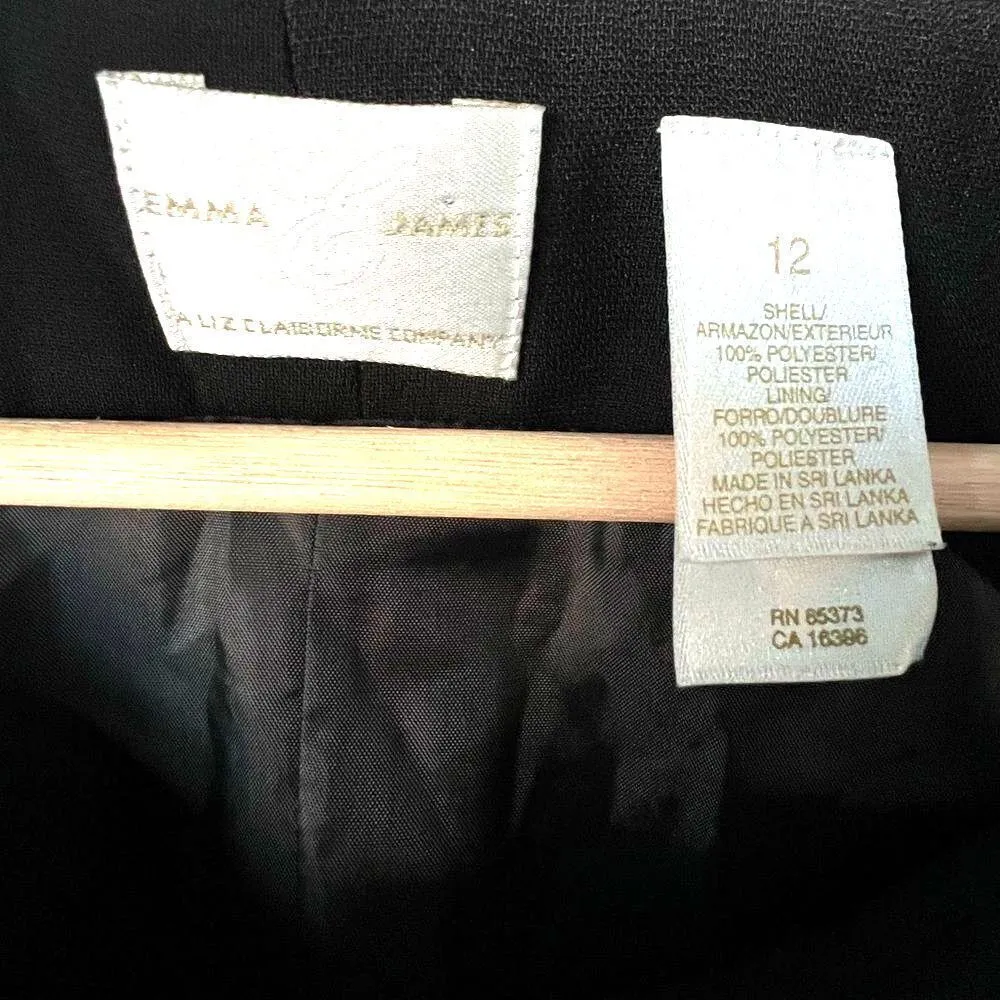 Women’s EMMA JAMES black blouse sleeveless tops blazer LIZ CLAIBORNE COMPANY 12. - Image 10