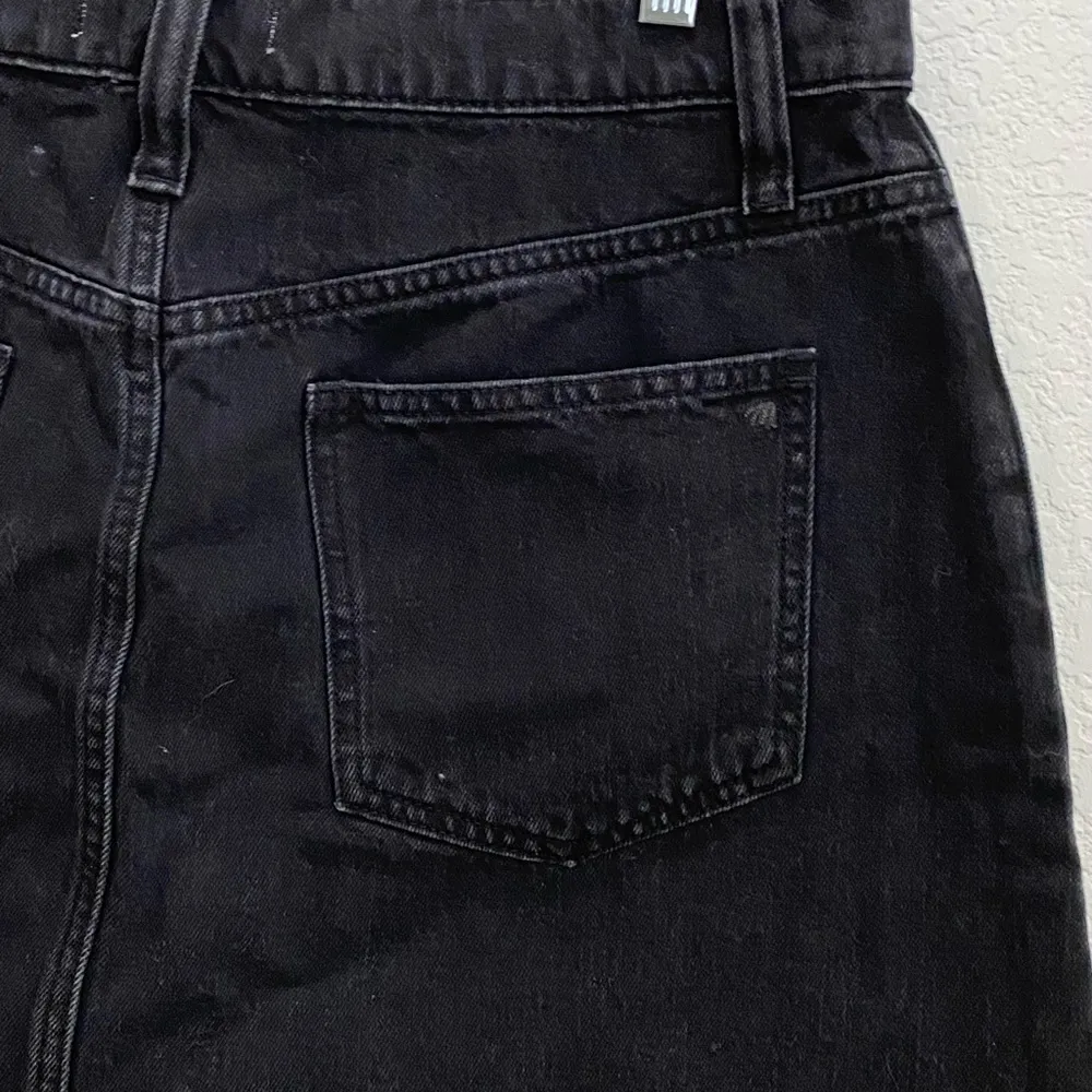 Lunar Wash “Frisco” Black Denim Raw Hem Mini Skirt Size 32 - Image 7