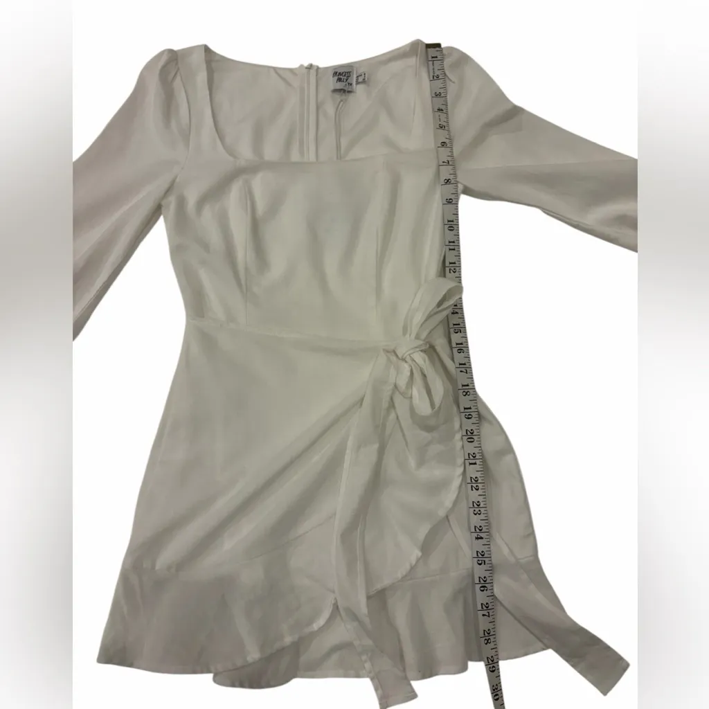 NWT Princess Polly The Villa White Long Sleeve Mini Dress Size 4 FLAW Old Money - Image 14