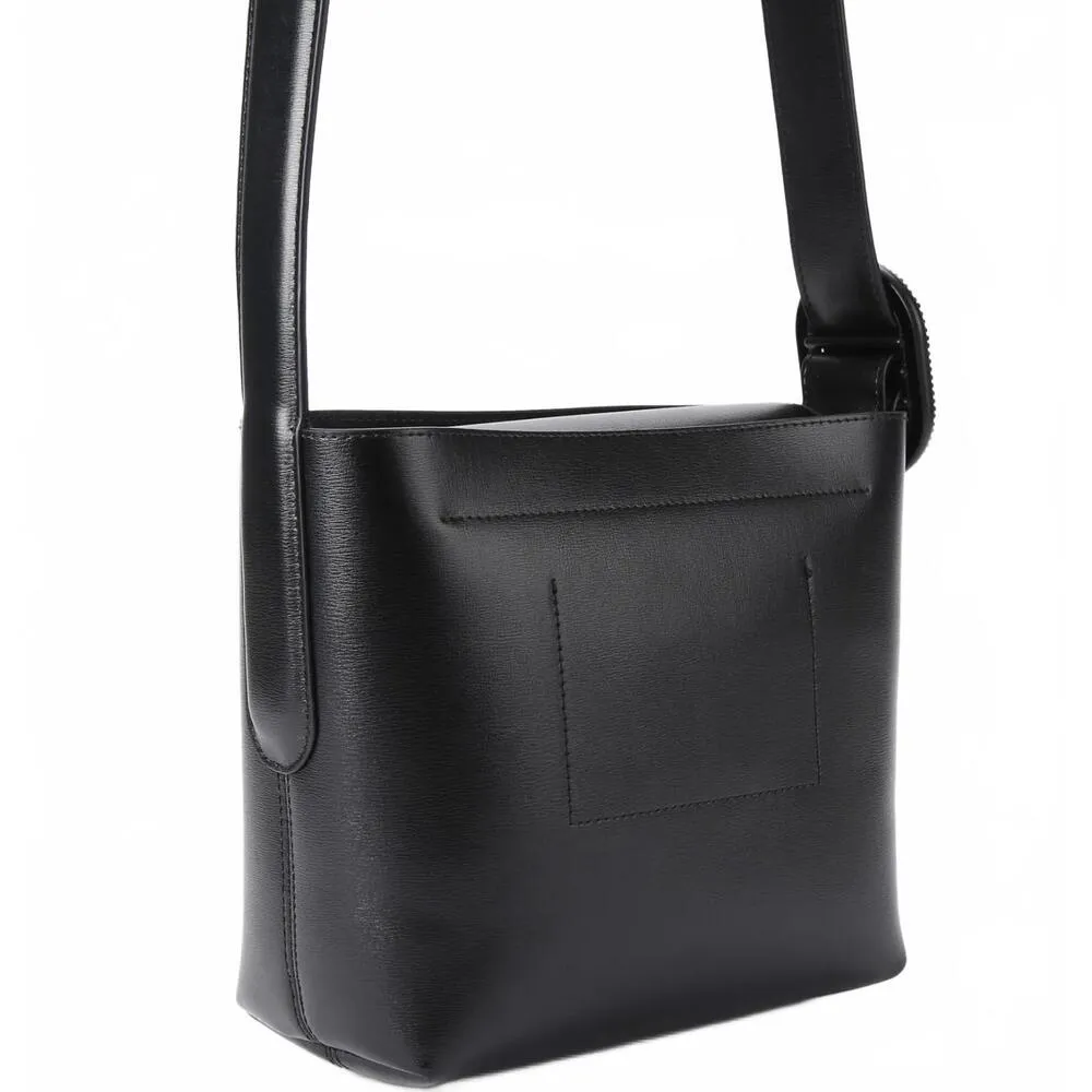 Kurt Geiger Small Drench Chelsea Leather Bucket Bag BLACK - Image 4