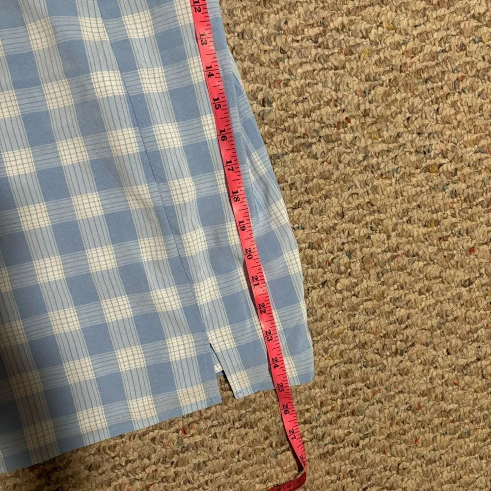 NWT Nordstrom BP Lola Plaid Square Neck Blue Sundress- Size Large - Image 9