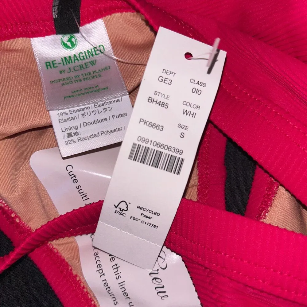 New J. Crew Fuchsia Pink Ribbed Hipster Bikini Swim Bathing Suit Bottom Small - Image 6