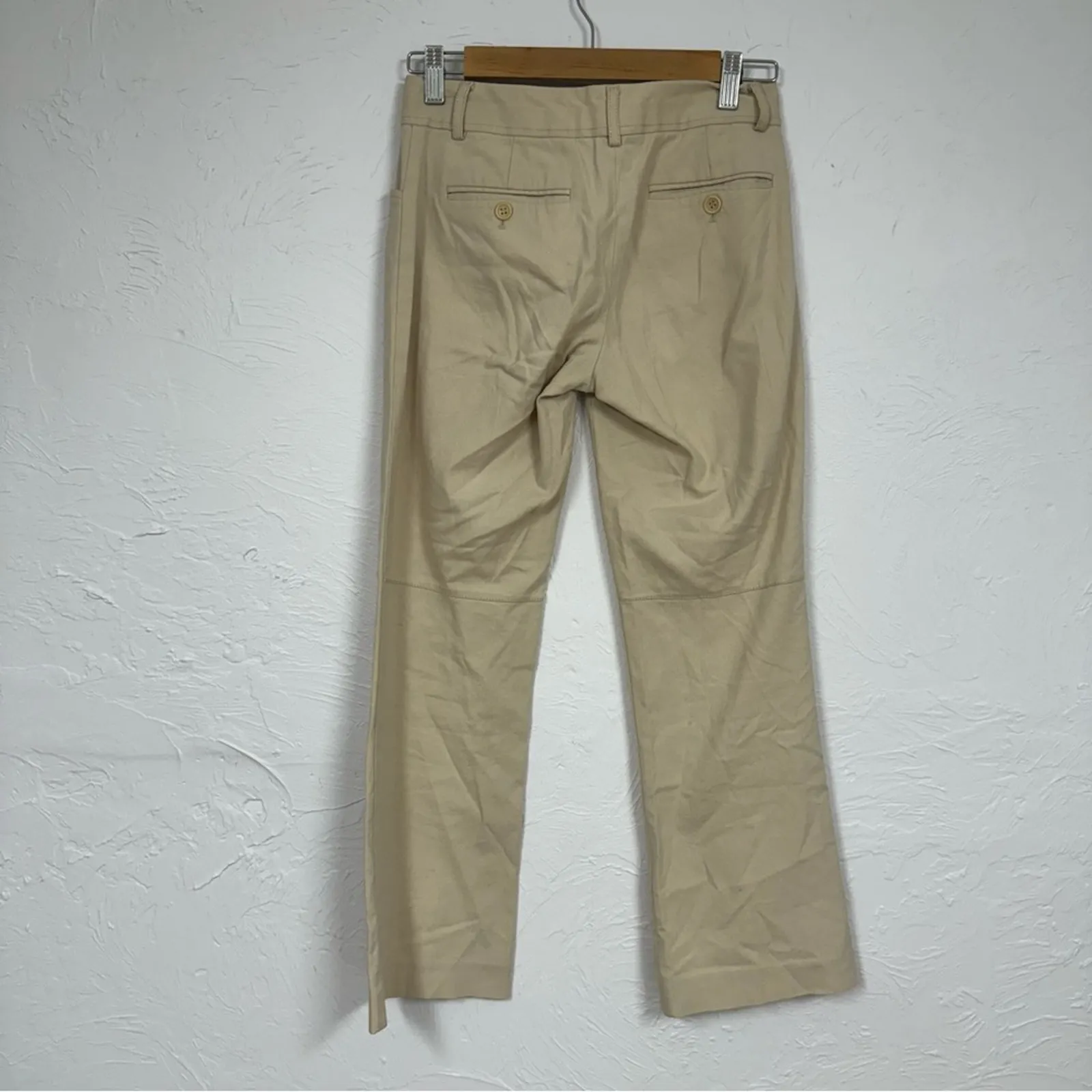 Theory Tan Low Rise Straight Leg Womens Trouser Dress Pants 0 Preppy Academia - Image 7