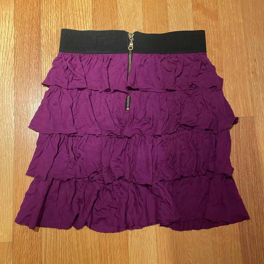 Elle Purple Ruffled Women's Skirt Size Extra Small - Image 2