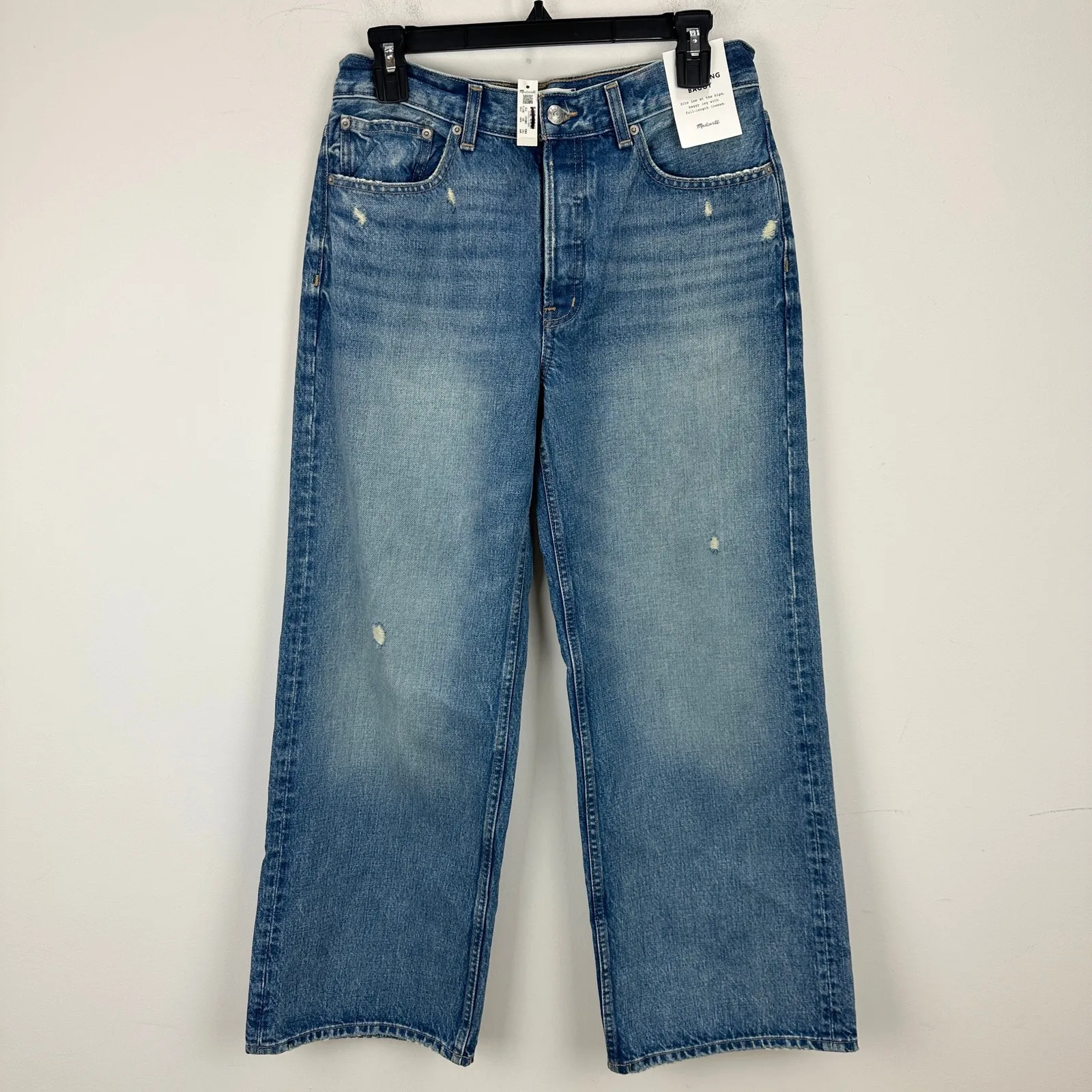 Madewell The Petite Low Slung Baggy Jean Robertson Wash Rigid Blue US 26P NWT - Image 7
