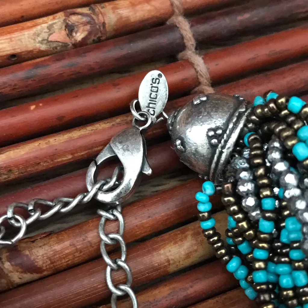 Chico's Multi Strand Seed Bead Choker Necklace - Image 7