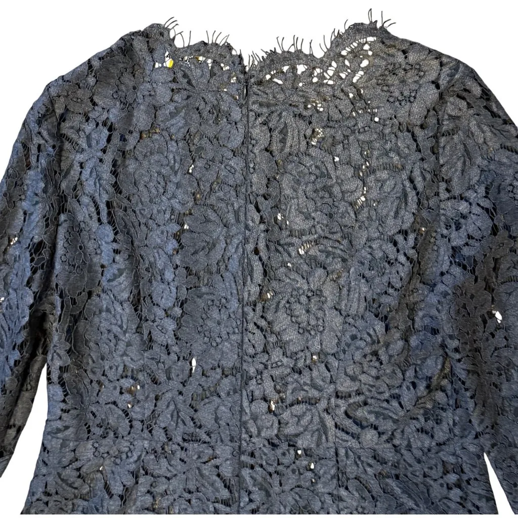 $1120 Paule Ka Paris 44 12 Lace Sheath Dress Gray Cocktail Wedding Sheer Luxury - Image 8