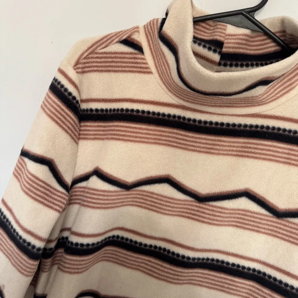 Mountain and Isles Striped Turtleneck Fleece Brown Size M - Image 2
