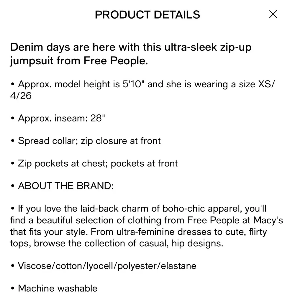 NWT  Lennox Denim Jumpsuit sz Large - Image 2