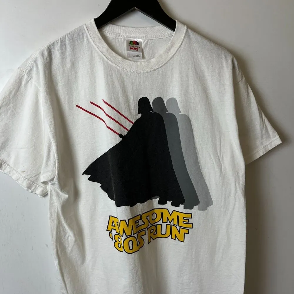 Vintage Darth Vader Awesome 80s Run T Shirt Vintage Y2K Medium M White - Image 10