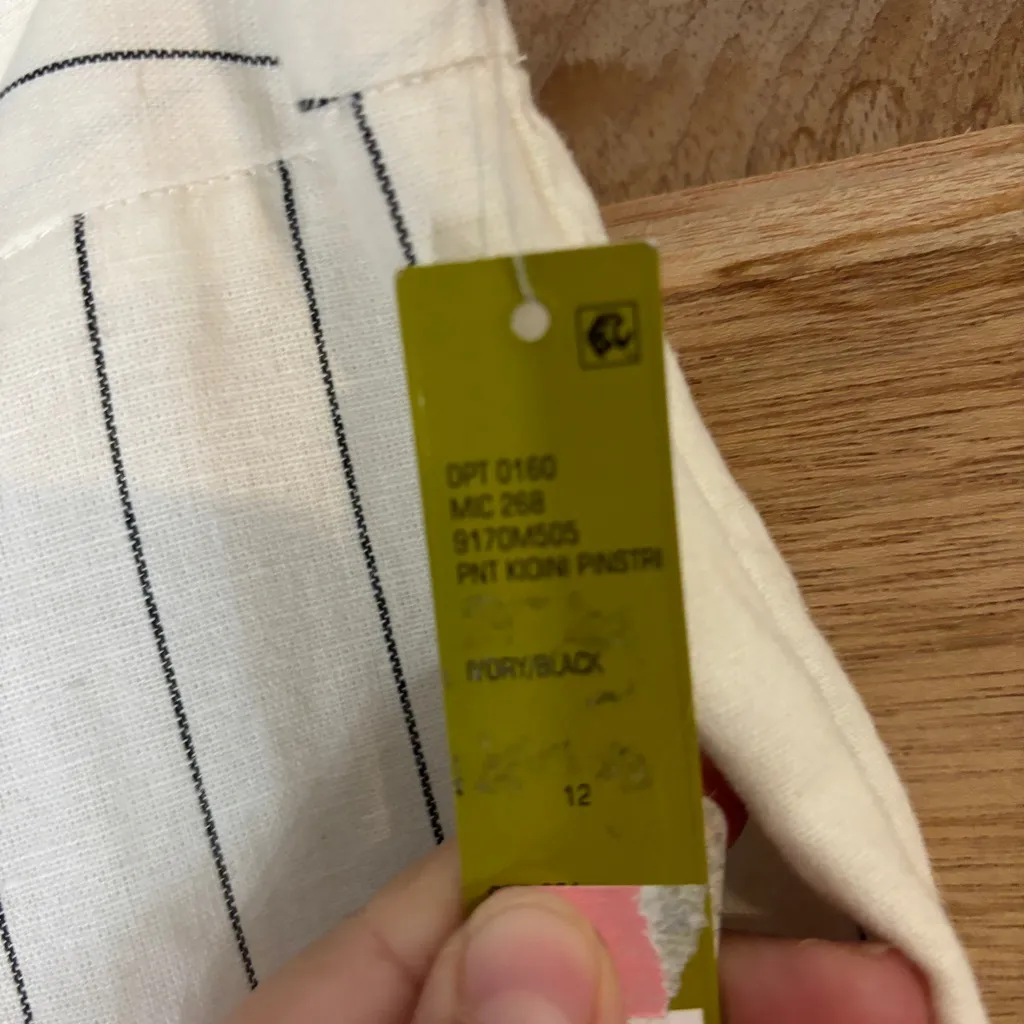 Gianni bini‎ women’s boho pants Ivory and black size 12 - Image 4