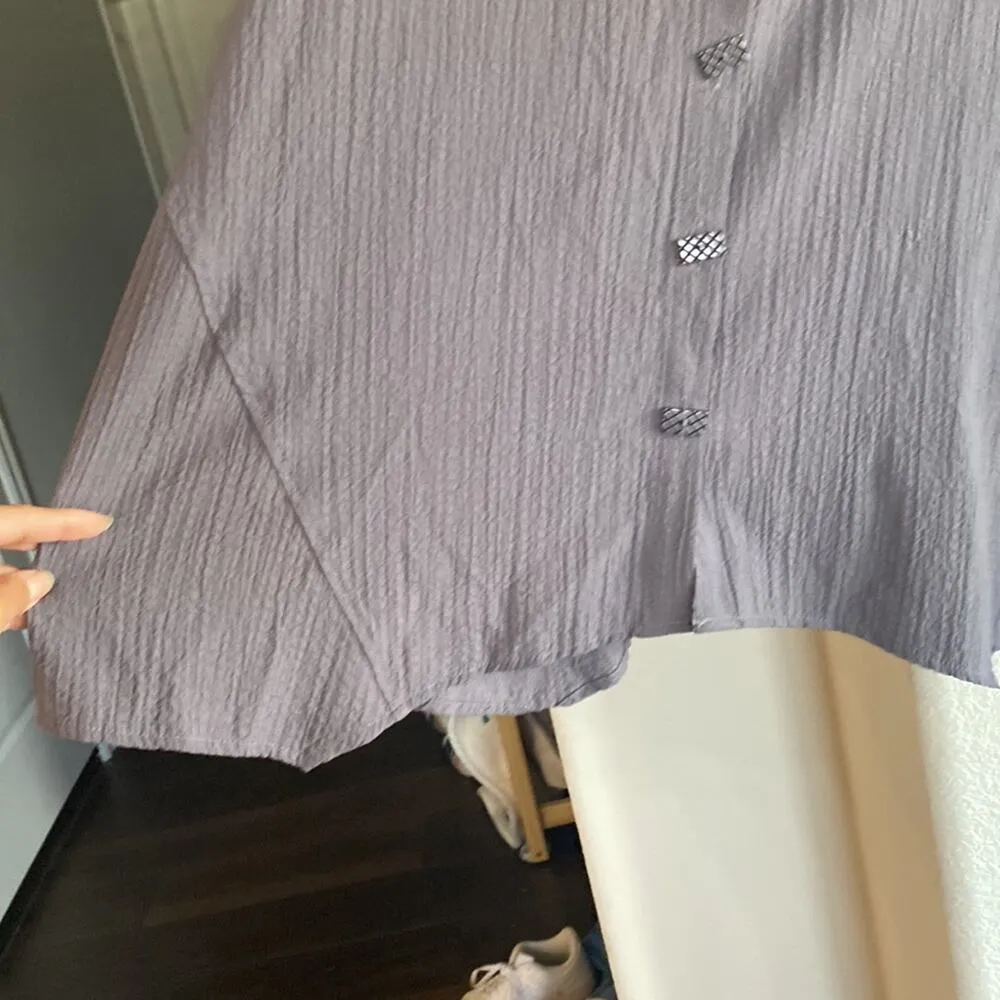 Habitat Grey tunic lagenlook crepe fabric minimalist oversized loose fit sz M - Image 5