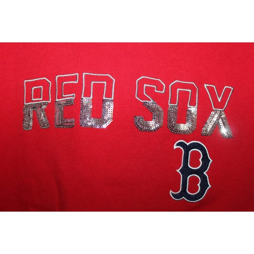 Womens Boston Red Sox Hoodie Sweatshirt, Red, Small - Image 4