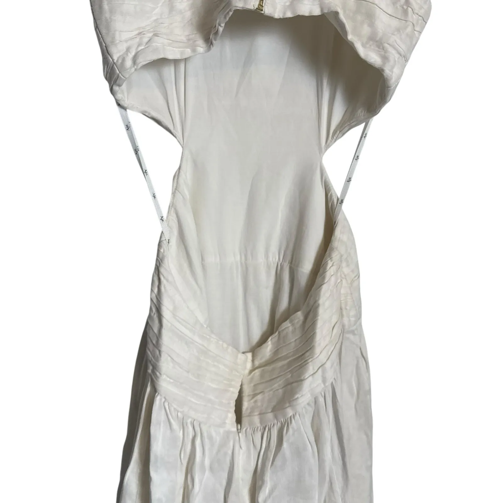 Aje Introspect Ivory White Cut Out Pleated Linen Blend A - Image 13