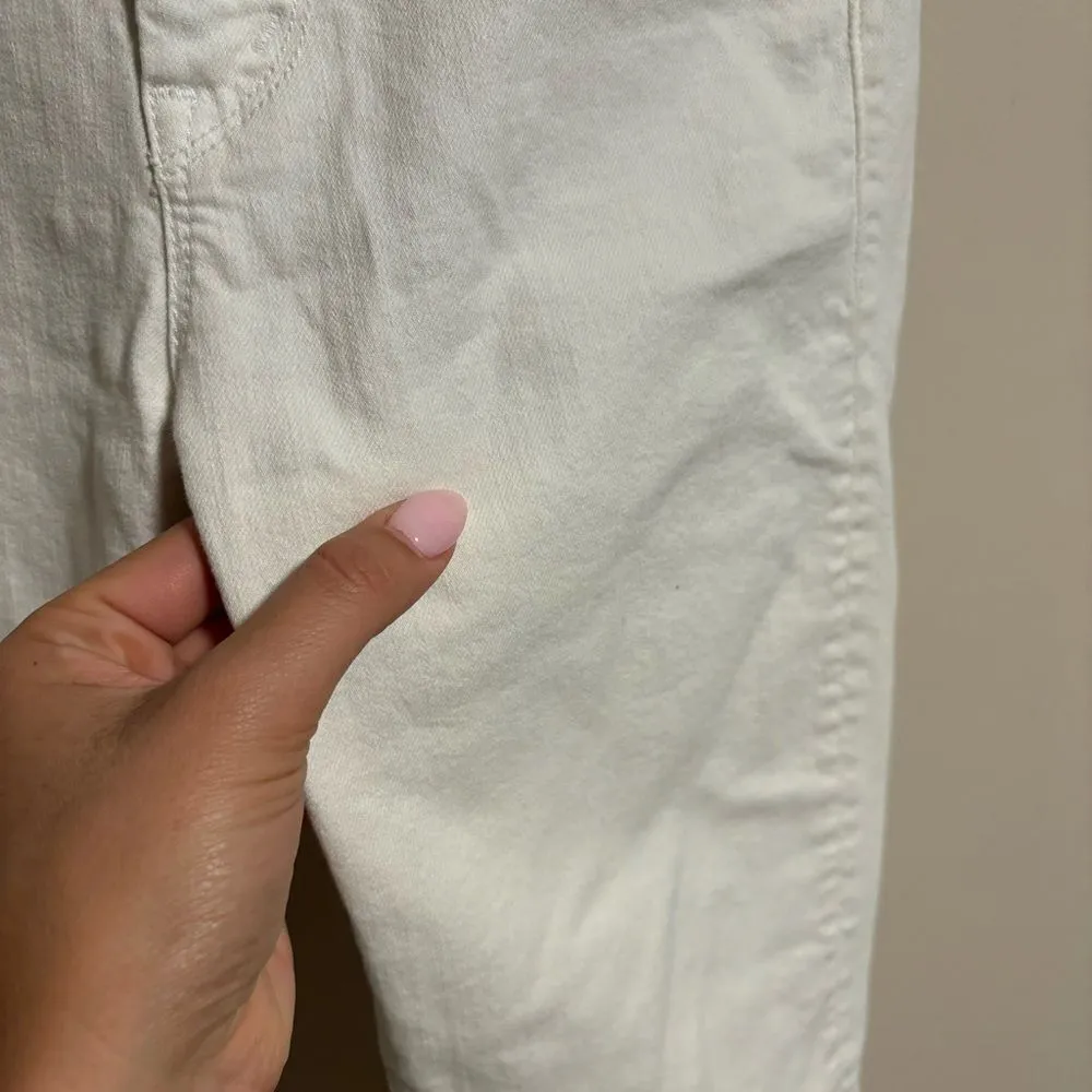 Mother High Waisted Looker Ankle Fray Jeans in Stayin’ Alive White - Image 7