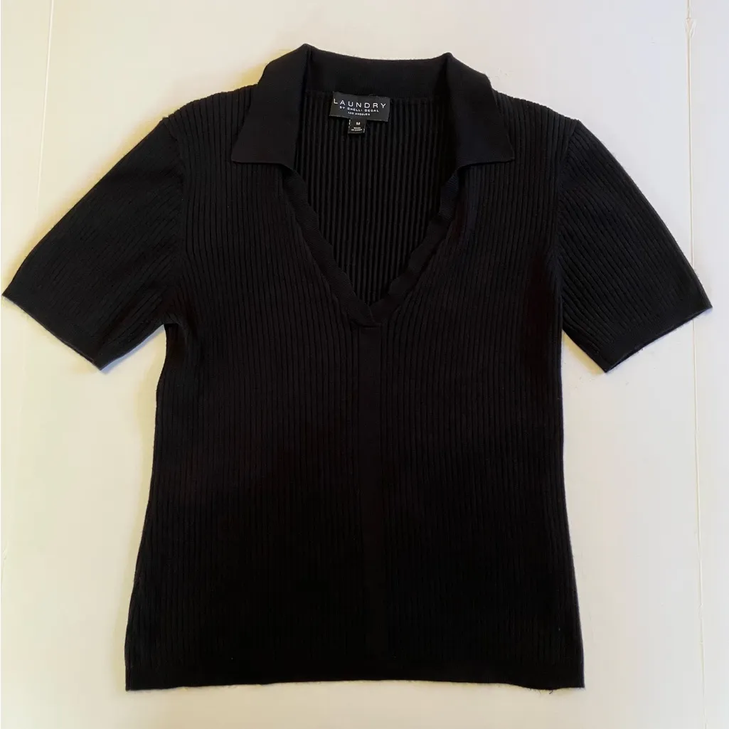 Laundry by Shelli Segal Short-Sleeve Sweater Polo S - Image 3