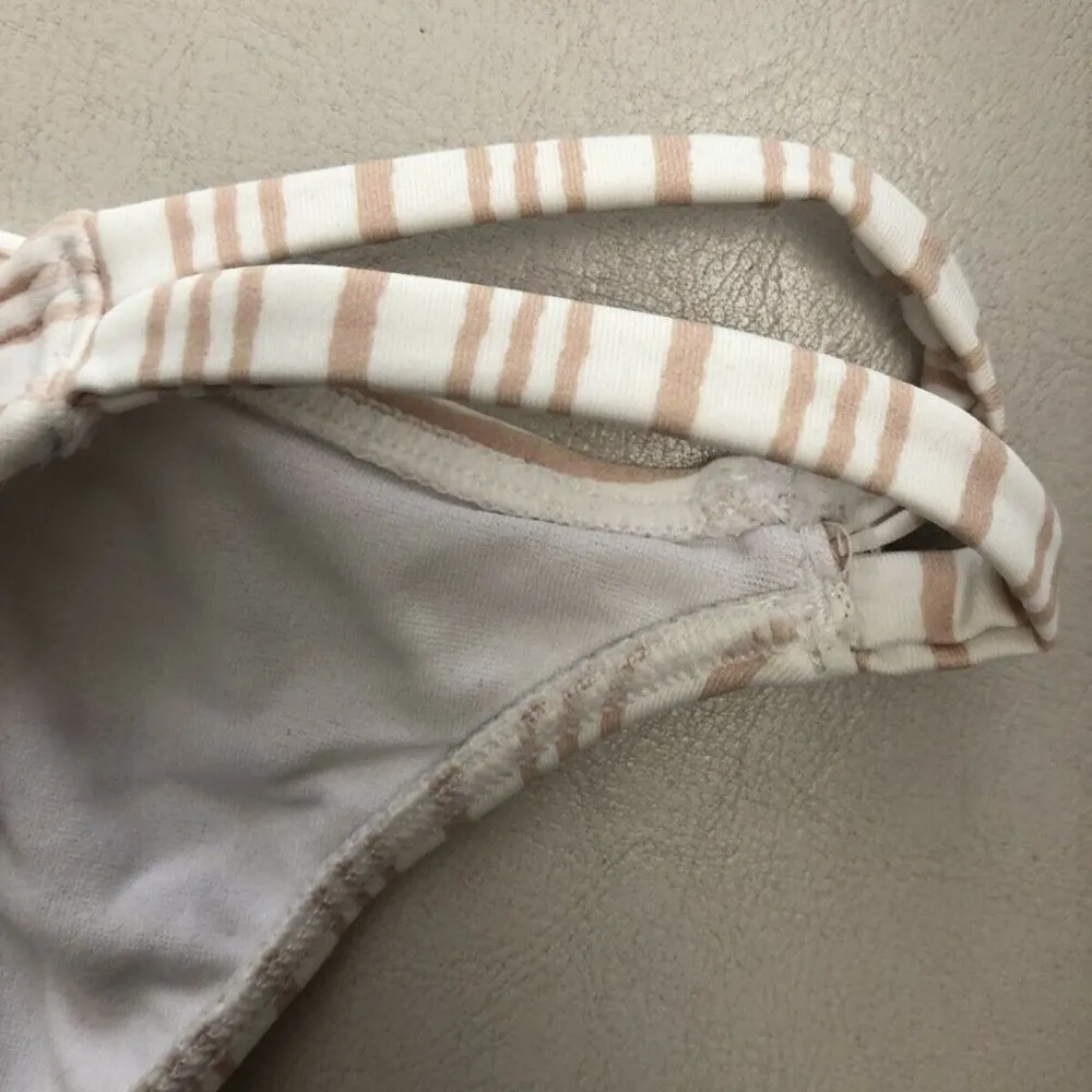 O’Neill Bikini Bottom XL Striped Beige White Strap - Image 6