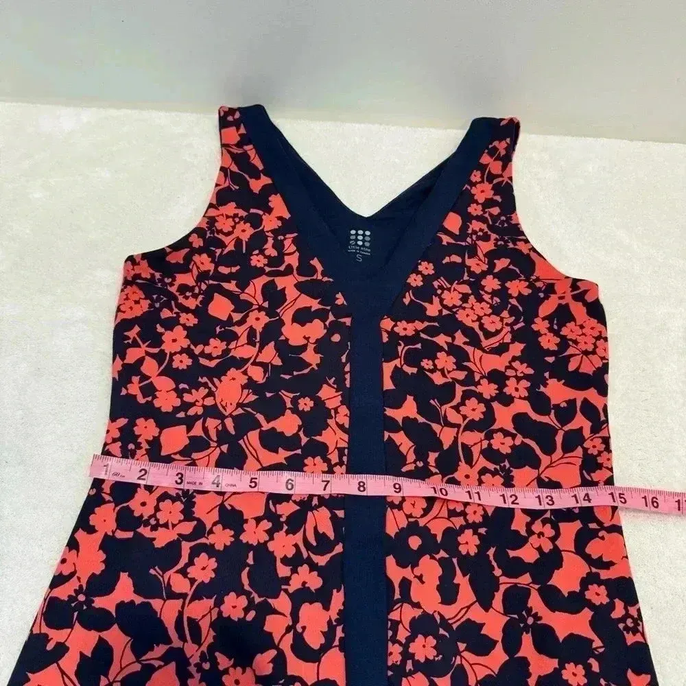 Title Nine Hillary Fleur Coral Reef Fit Flare V Neck Sleeveless Floral Dress s - Image 7