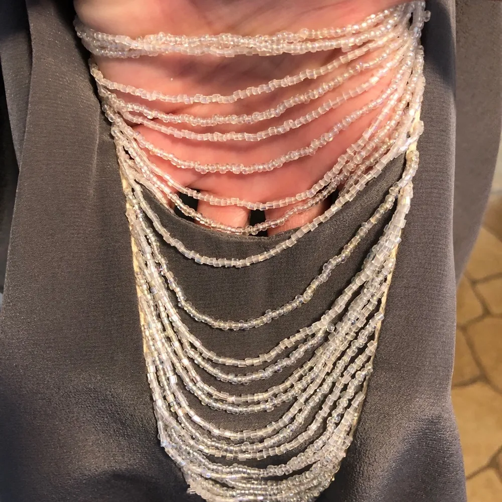 Akiko Silk Ruffle Sleeveless Beaded Top S - Image 7