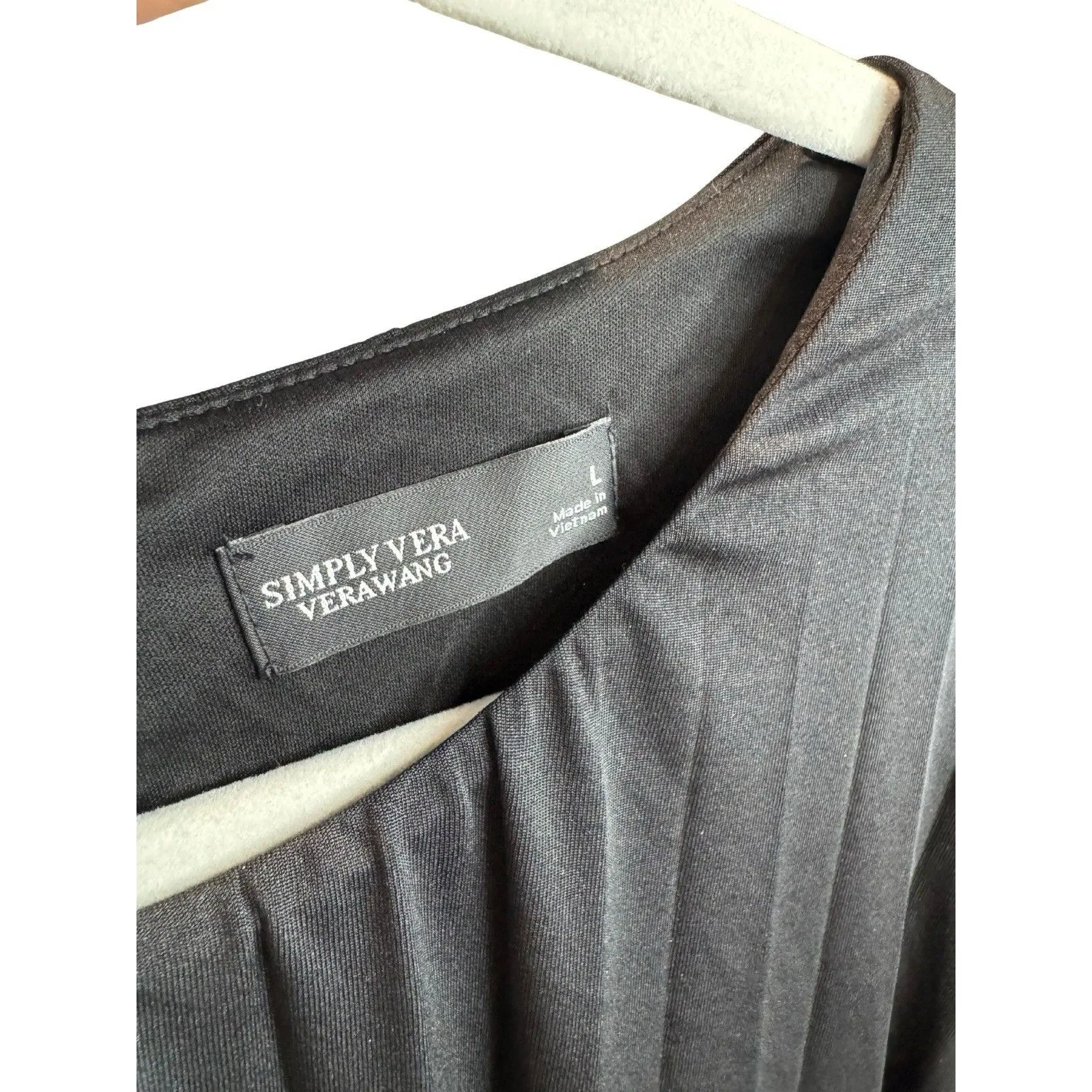 New Women’s Simply Vera Vera Wang Pleated Jumpsuit Size Large Black - Image 5