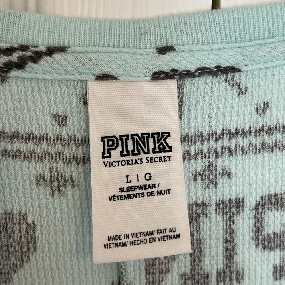 Victoria's Secret PINK one piece thermal mint green fair isle long john thermal - Image 4