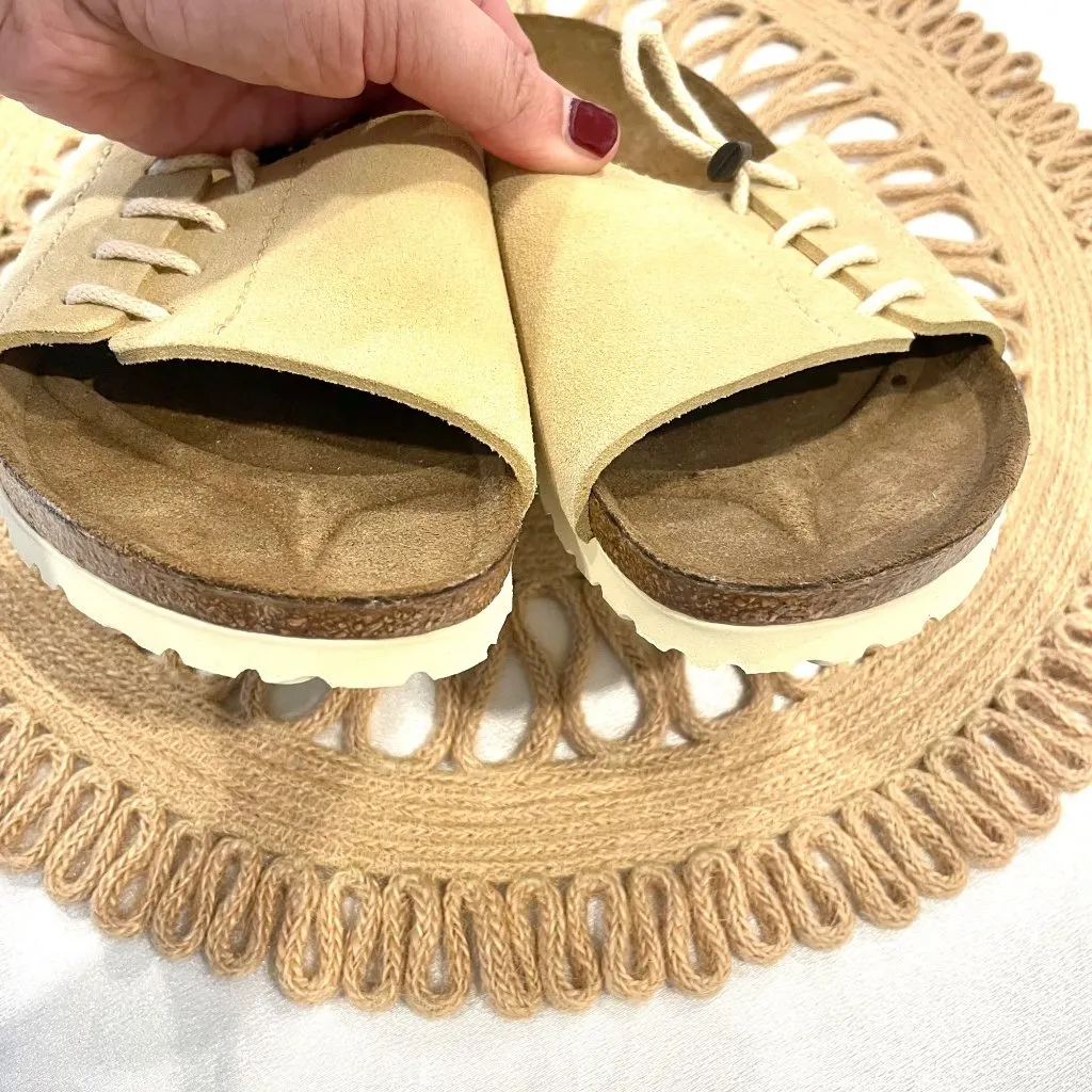 Birkenstock Papillio Masai Tan Suede Leather Slide Sandals Unisex Size 38 W7 M5 - Image 9