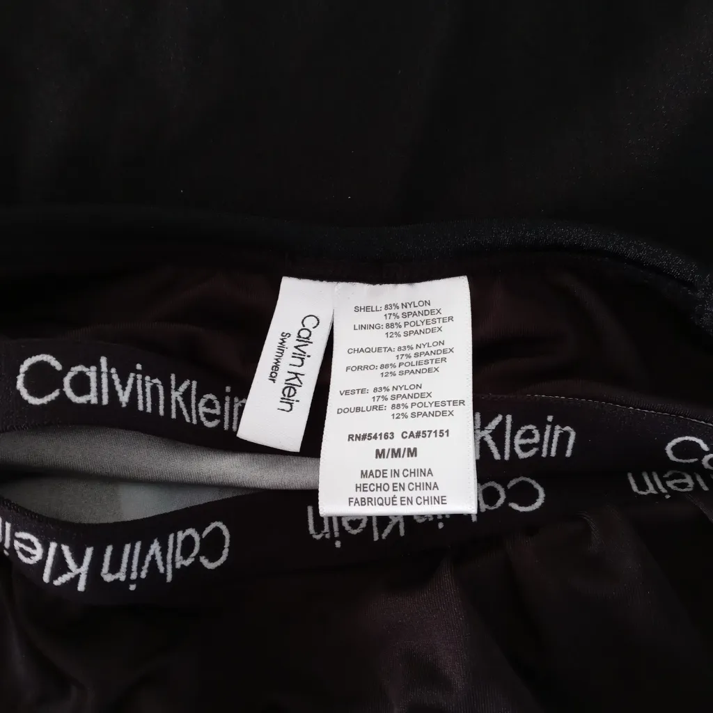 Calvin Klein Women's Black Floral Tankini Swimsuit Size Medium - Image 8