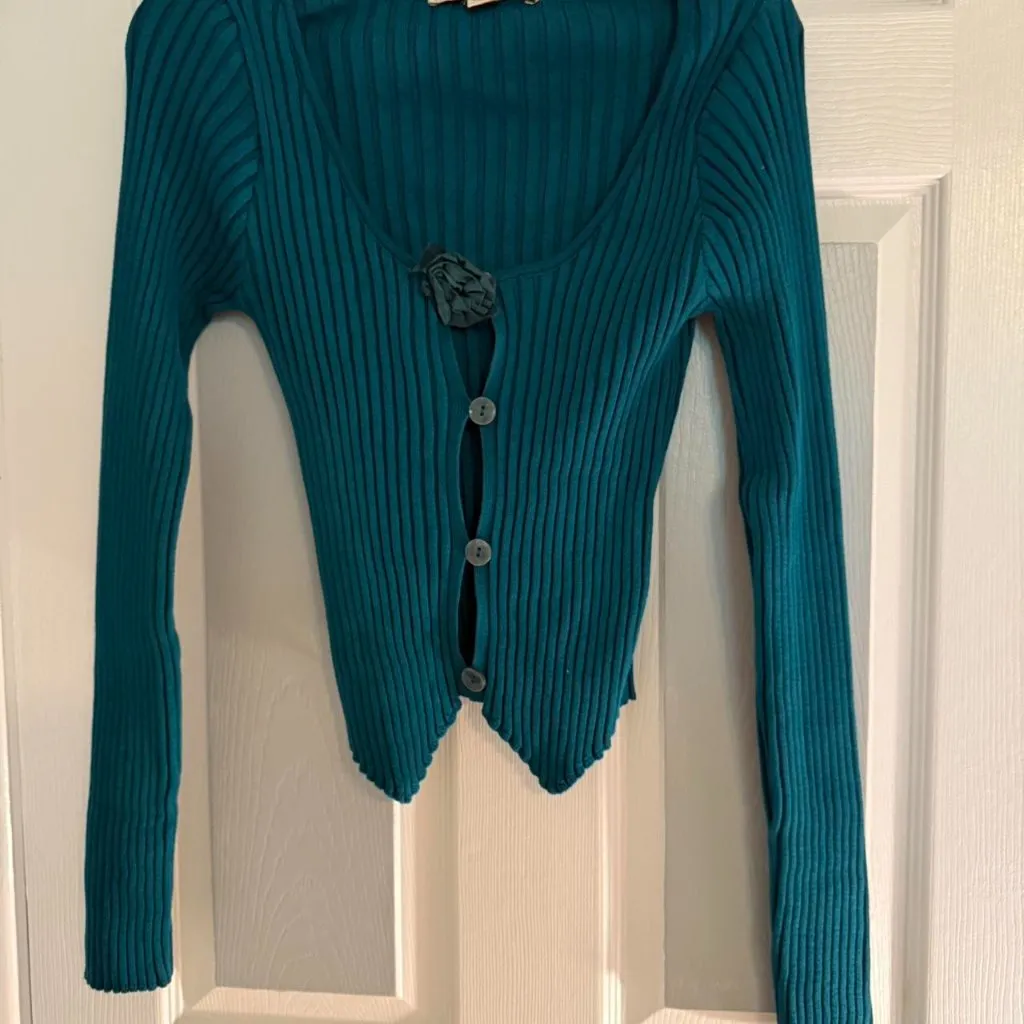 Kimchi Blue ( Urban Outfitters) Rachel Cardigan in teal . NWOT, size XL. - Image 2