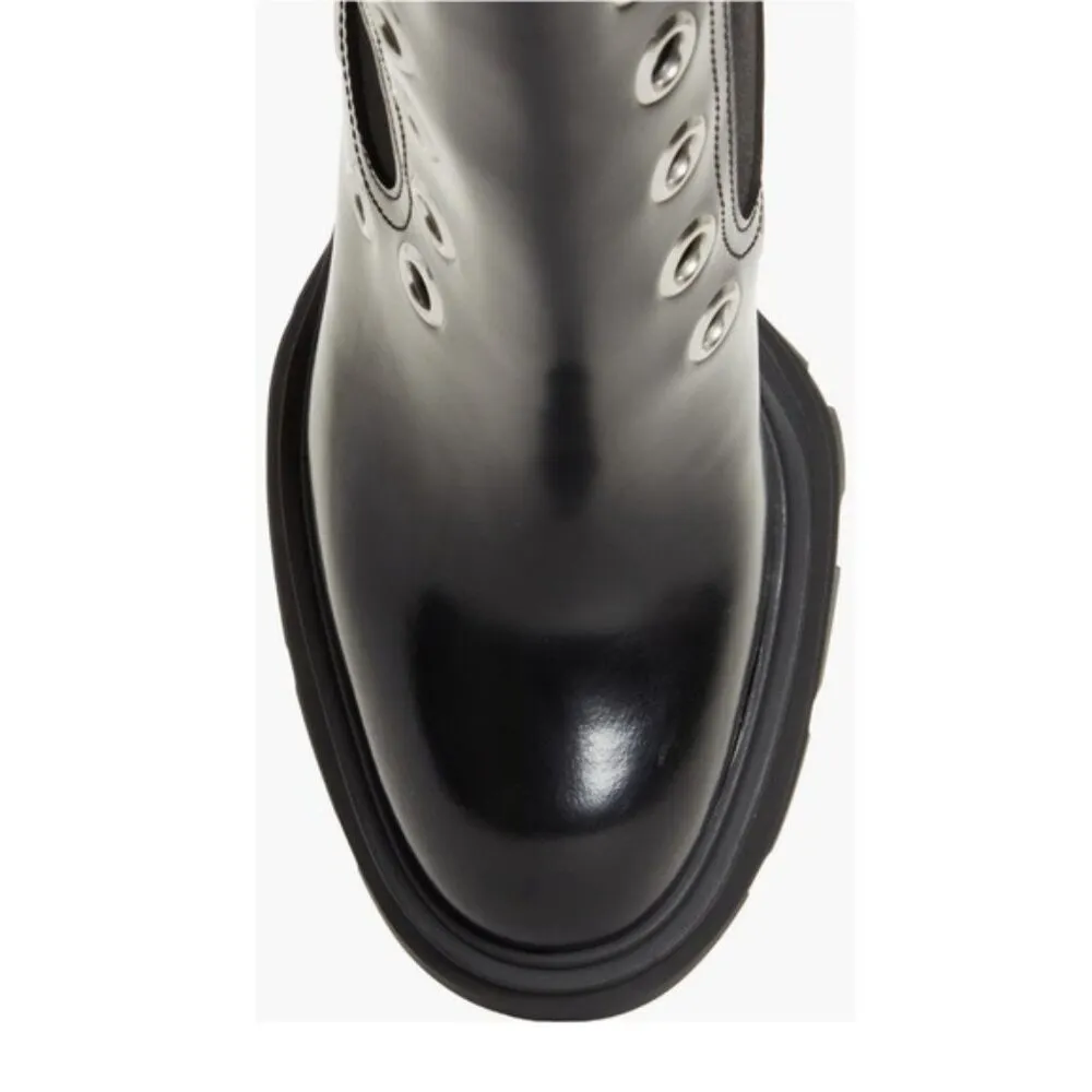 Alexander McQueen Tread Grommet Embellished Boots Black Size 35.5 NEW $1290 - Image 7