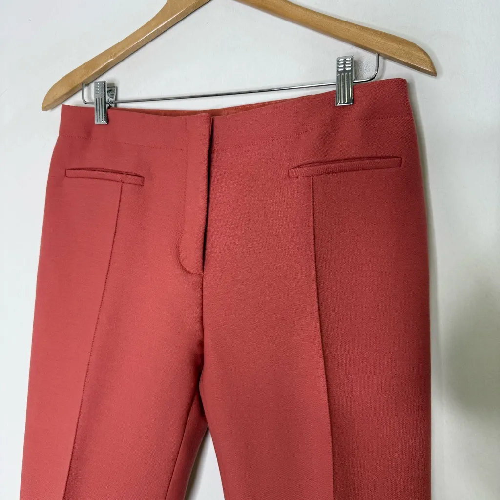 Tara Jarmon Virgin Wool Slim Pants Size 40 Rust Orange Size 8/10 Red - Image 7