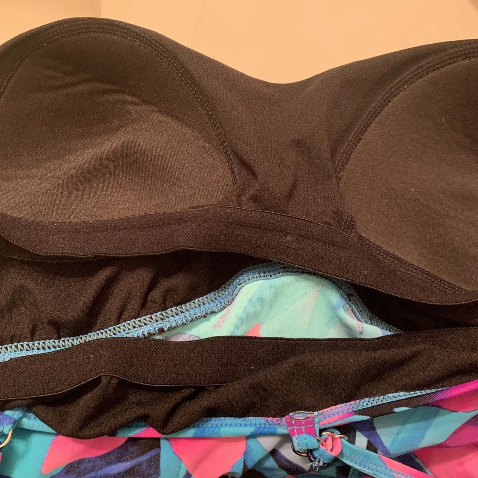 Swimsuits For All Shore Club Women's Floral Print Swim Tankini Top Size 12 - Image 3