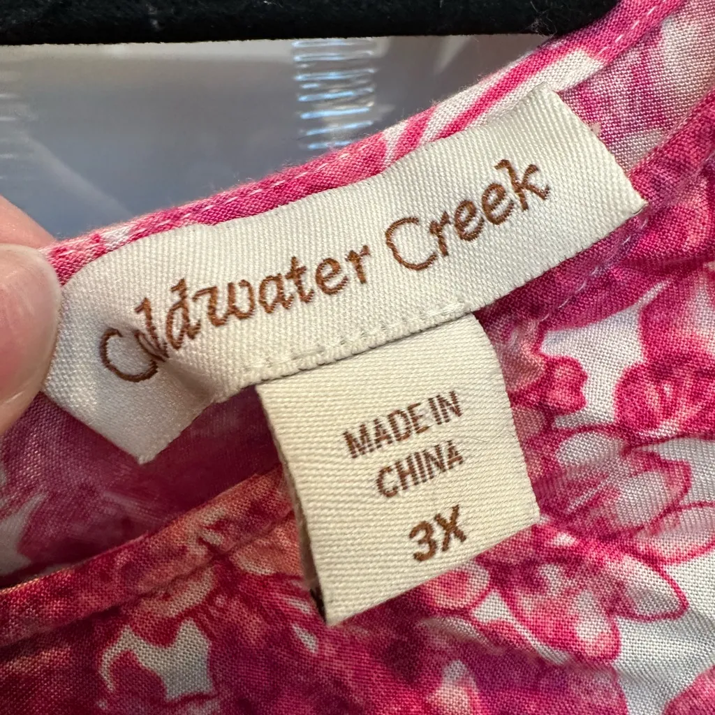 Coldwater Creek Pink Watercolor Floral Women's Midi Maxi Dress Plus Size 3X - Image 7