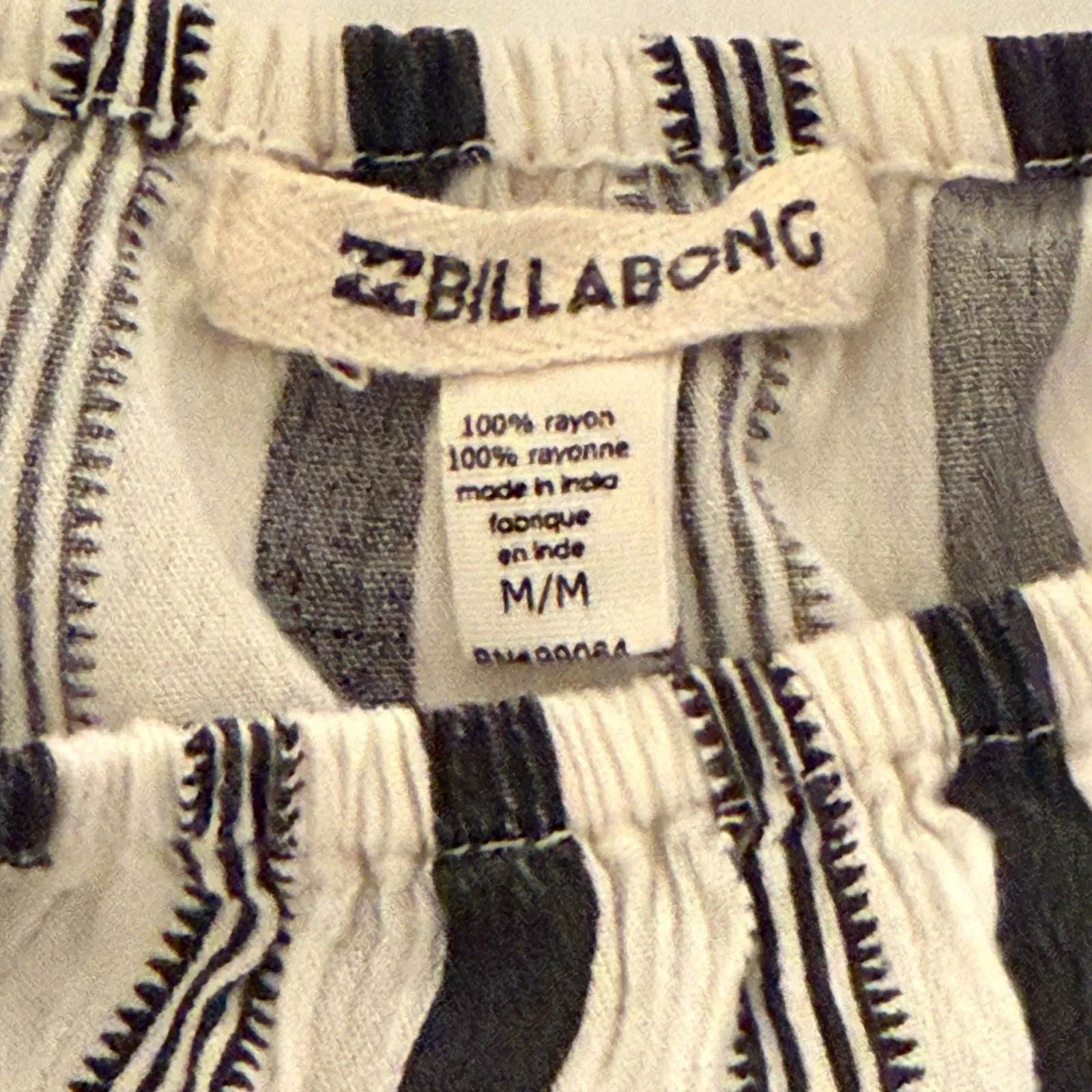 Billabong Striped Mi Amore Off-The-Shoulder Top Size Med Festival‎ Casual Vacay - Image 7