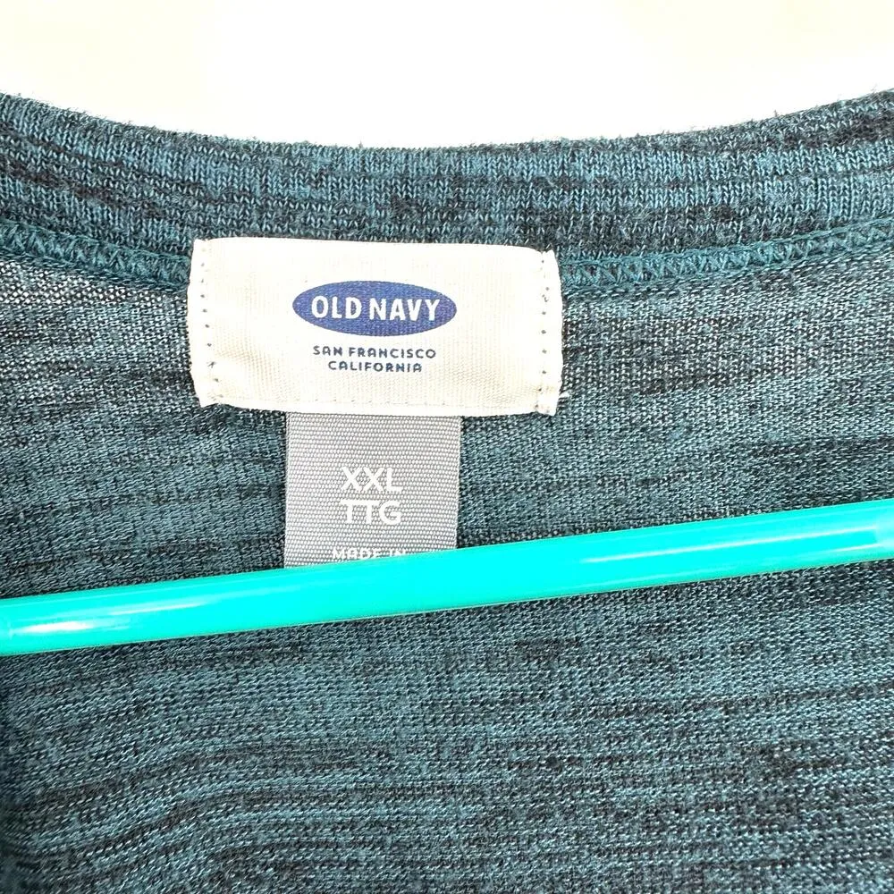 Old Navy Size XXL Shirt Dark Blue Teal Round Neck Pocket Tee Short Sleeve Causal - Image 3