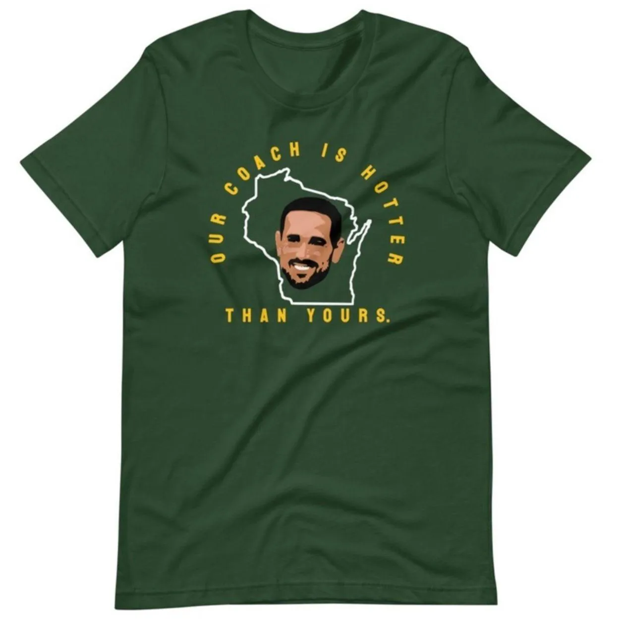 Gildan Green Bay “Our Coach Is Hotter” Graphic Tee — Medium - Image 2