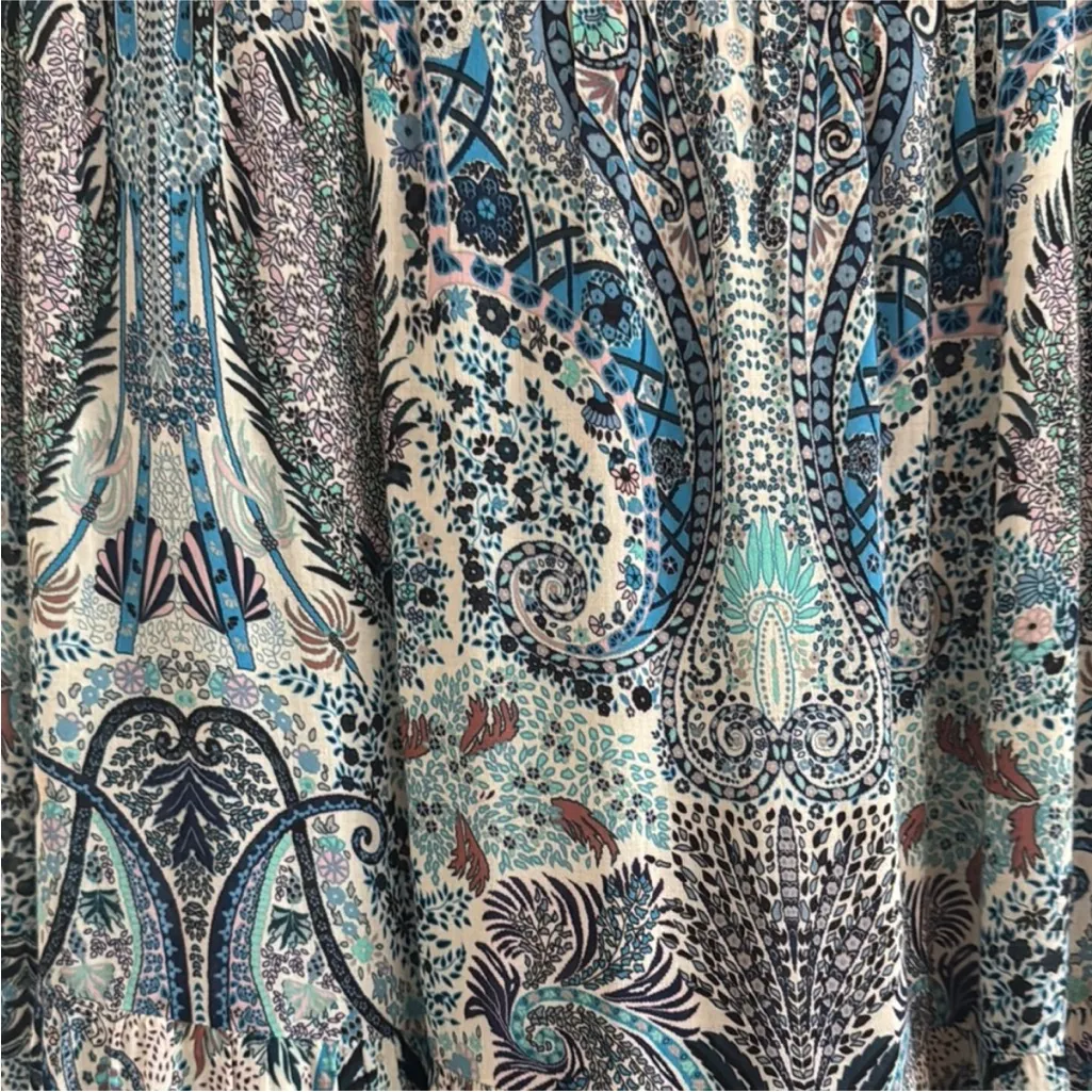 Ba&sh Bahia tiered skirt in a blue paisley print 2 - Image 6