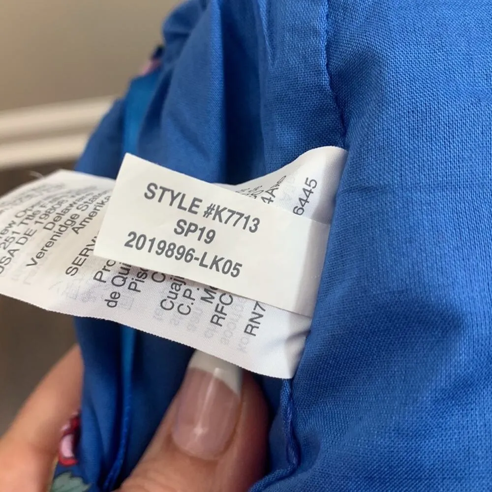 J Crew Liberty Floral/Paisley Blue Belted High-Low Ruffle Midi Skirt - Image 4