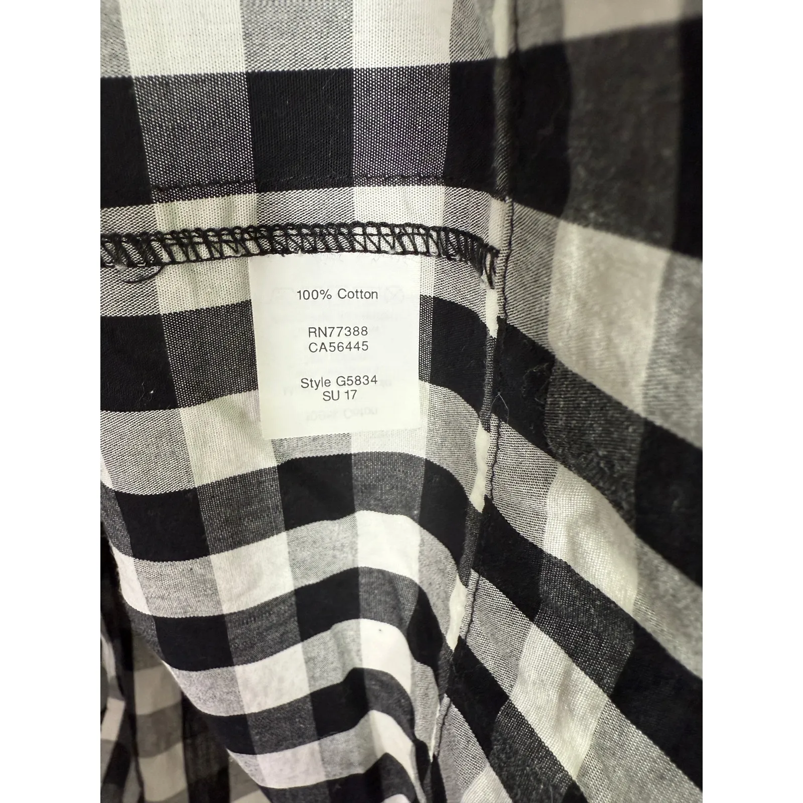 J. Crew Classic Casual Checkered Short Sleeve Shirt Mini Dress XS Black White - Image 9