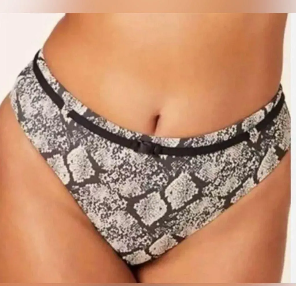 Andie Swim ‘Riviera High Waisted’ Belted Bikini Bottom | Black Snakeskin - NWT - Image 2